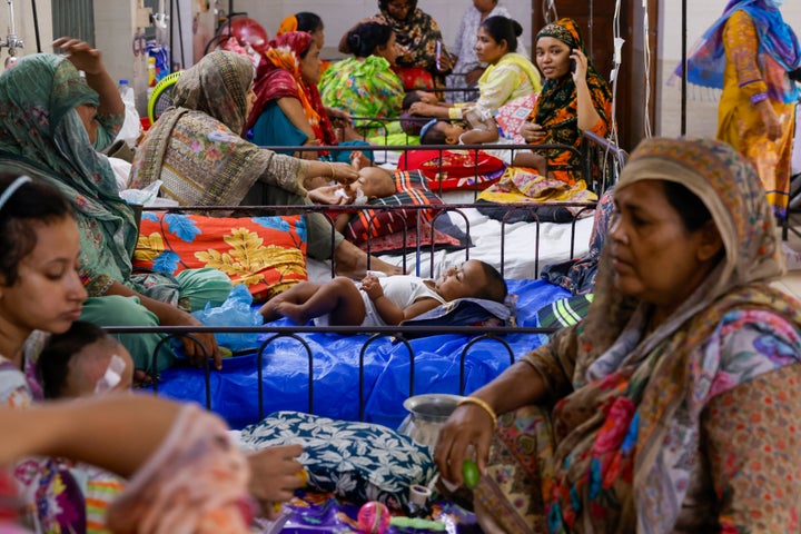 Bangladesh is facing its worst measles outbreak in decades, with the outbreak having killed nearly 1,000 children and hospitals reporting a sharp increase in measles patients. Patients are seen at a hospital on Tuesday.