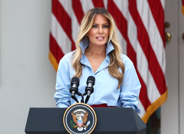 Melania Trump speaks during an event announcing the expansion of a foster care initiative in August.