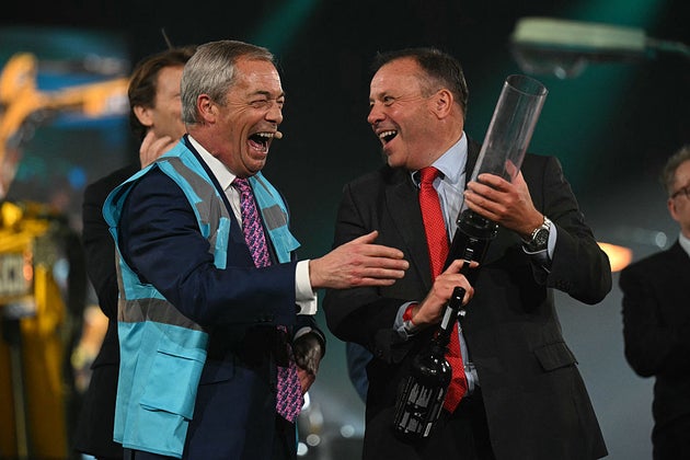 Arron Banks with Nigel Farage last year.