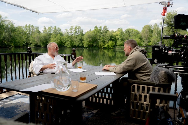 Ray Winstone and Guy Ritchie on the set of The Gentlemen season two
