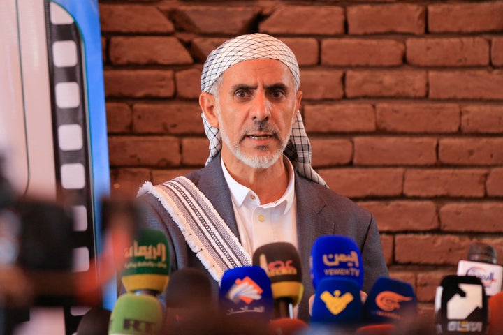 Mohammed Ahmed Miftah, the Houthis’ caretaker prime minister, holds a press conference in the Yemeni capital of Sanaa on Sept. 12, 2026, after prisoners loyal to the authority were released on the west coast, where they were being held by Yemen's Saudi-backed government forces. The Iran-backed Houthis captured Yemen's Red Sea coast from the internationally recognized government, cementing their hold on the Bab al-Mandeb Strait, a vital artery for Saudi Arabian oil exports as the Strait of Hormuz remains closed amid the US-Iran war.