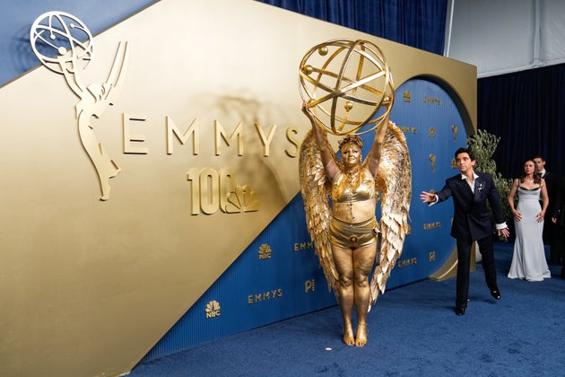 Megan Stalter arriving at the 2026 Emmys