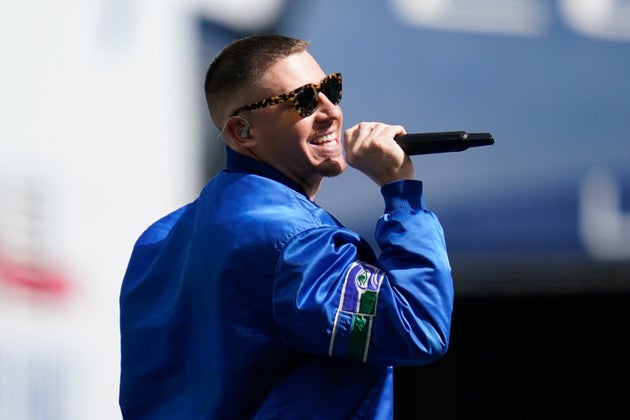 Macklemore on stage in 2021