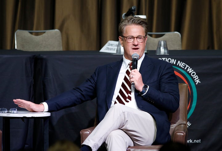 Joe Scarborough, here in April 2024, called out Supreme Court Justices Samuel Alito and Clarence Thomas for backing President Donald Trump’s bid to change how the U.S. Postal Service handles mail-in ballots.
