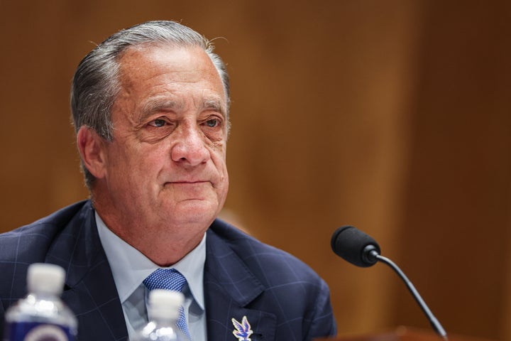 David Steiner, postmaster general of the U.S. Postal Service, is seen during a Senate hearing in Washington in June.