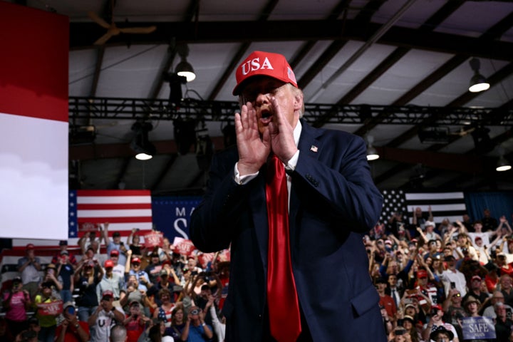 President Donald Trump, here at a rally in North Carolina on Wednesday, allegedly told former friend Tucker Carlson he felt like pressure to disclose the Epstein files was a “plot against him.”