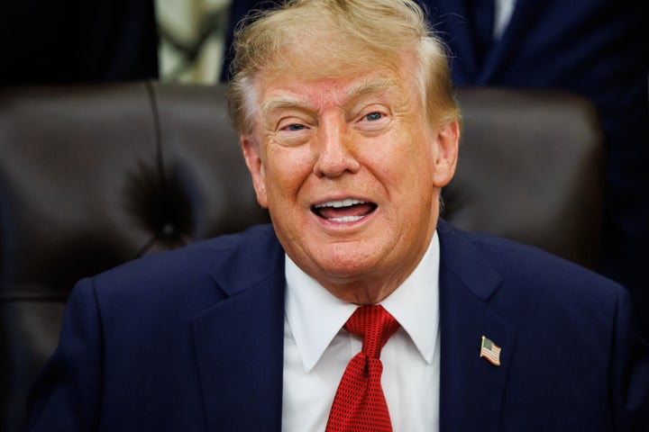 President Donald Trump speaks during an announcement in the Oval Office of the White House in Washington, DC, US, on Friday, Sept. 18, 2026. (Samuel Corum/Sipa/Bloomberg via Getty Images)