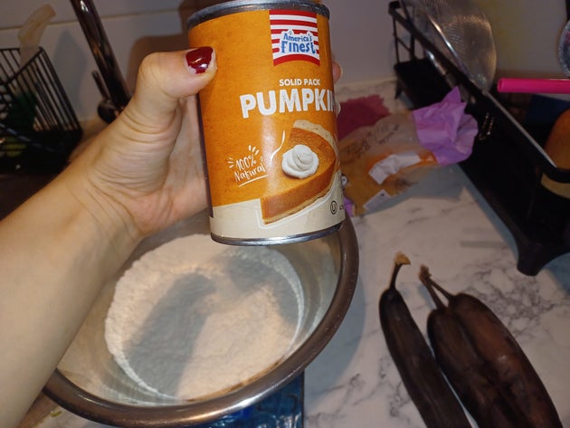 Canned pumpkin with banana bread