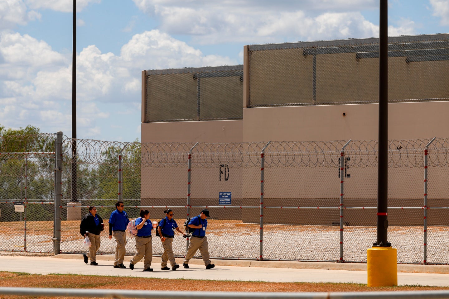 Perez was sent to South Texas ICE Processing Center in Pearsall, Texas, pictured above, before being returned to medical care.