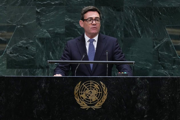 Andy Burnham addresses the 81st session of the United Nations General Assembly in New York.