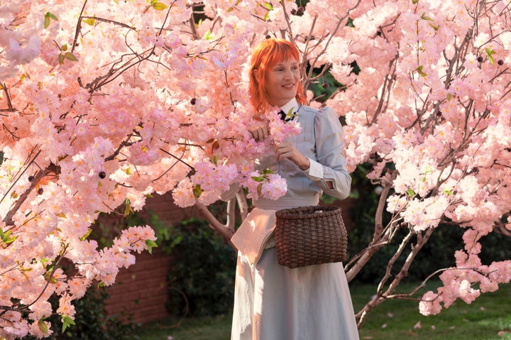 Vicky Krieps in character on the set of Monster: The Lizzie Borden Story