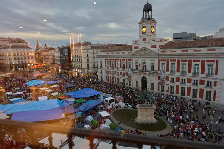 Protesters camp following the eviction last Wednesday.
