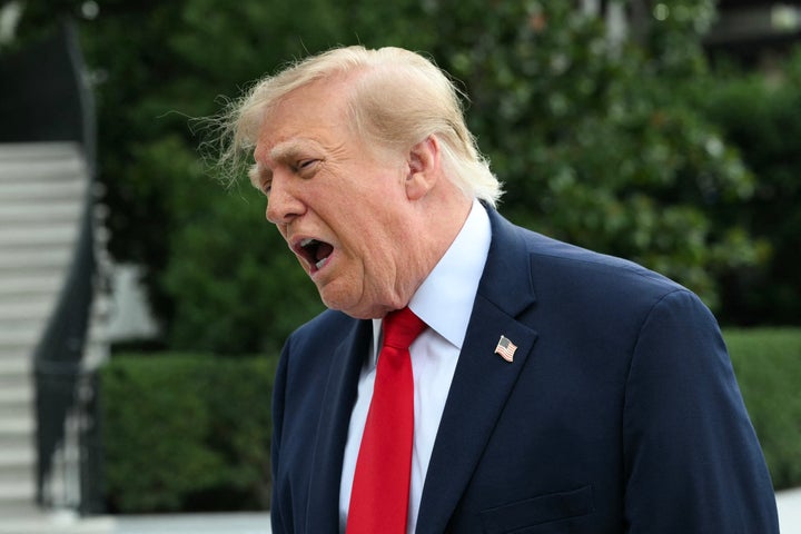 Trump speaks to members of the press outside the White House on Sept. 26.
