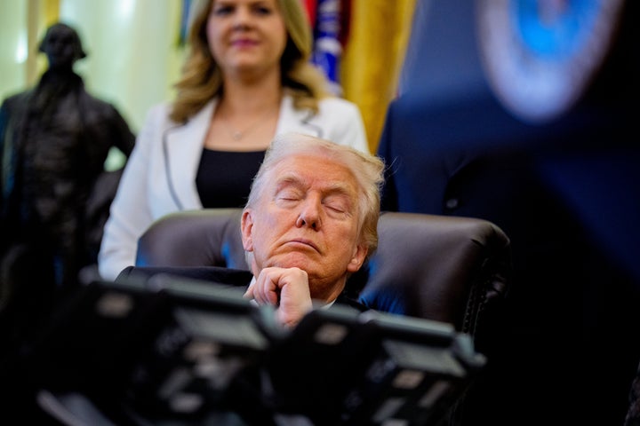 President Donald Trump appears to fall asleep last year at an event on lowering drug prices.
