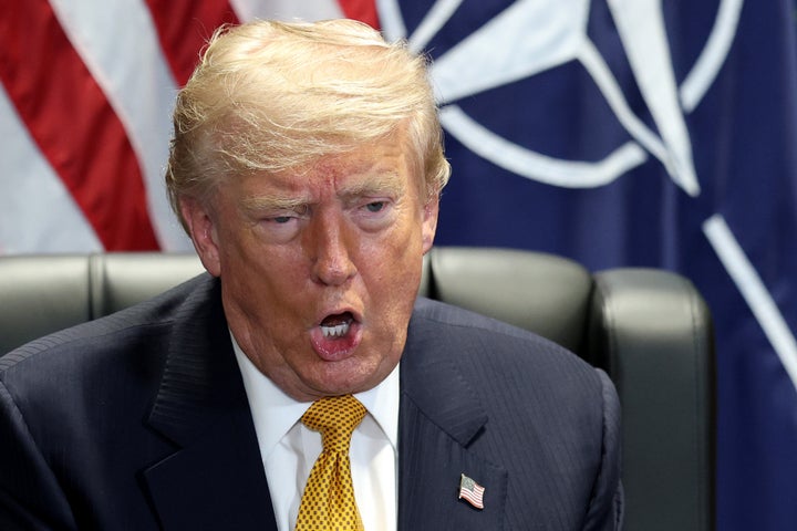 President Donald Trump meets with NATO Secretary General Mark Rutte (not shown) for bilateral talks at Beştepe Presidential Compound during the NATO Summit on July 08, 2026 in Ankara, Turkey.