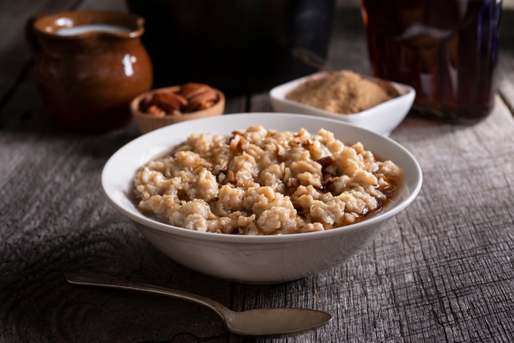 Oatmeal is high in soluble fiber and low in acid. 