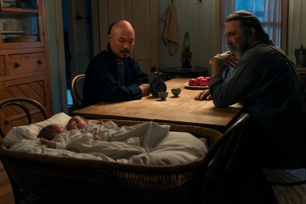 Hoon Lee and Ciarán Hinds in Netflix's East Of Eden