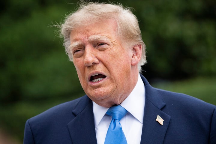 US President Donald Trump speaks to members of the media on the South Lawn of the White House before boarding Marine One in Washington, DC, US, on Saturday, Oct. 3, 2026. Photographer: Graeme Sloan/EPA/Bloomberg via Getty Images