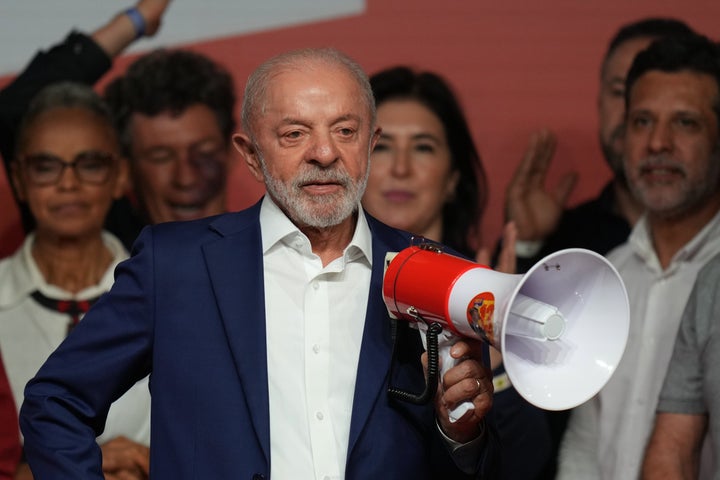 President Luiz Inacio Lula da Silva, who is running for reelection, addresses supporters after advancing to a presidential runoff following the first round in Sao Paulo, Brazil, on Oct. 4, 2026. “I am very good in the knockout stage. We will see who has the best plan,” he said.