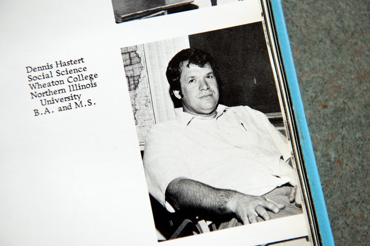 Former House Speaker Dennis Hastert is pictured in a 1979 Yorkville, Ill., High School yearbook.