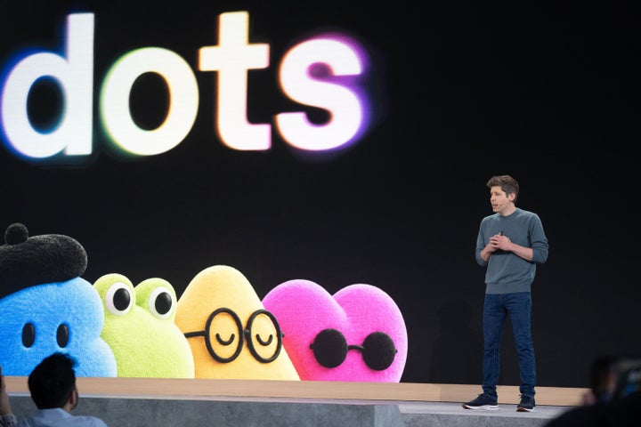 Sam Altman, chief executive officer and co-founder of OpenAI, introduces his company’s AI agents, called Dots.