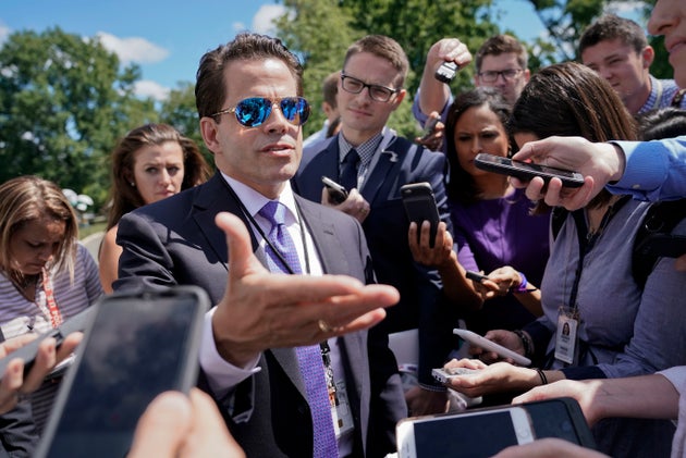 White House communications director Anthony Scaramucci speaks to members of the media at the White House on July 25, 2017.