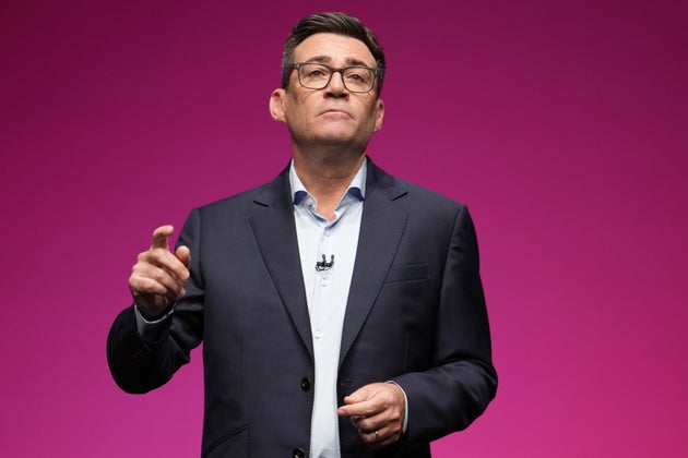 Britain's Prime Minister Andy Burnham delivers his Leader's Speech during the Labour Party Conference in Liverpool, England, Tuesday, Sept. 29, 2026.