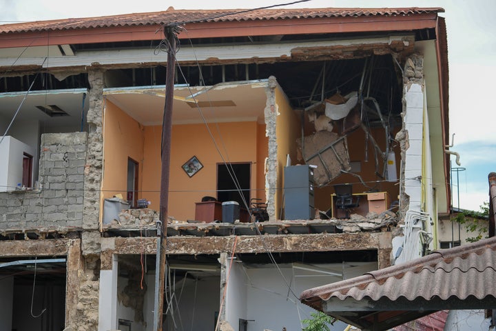 PENONOME, PANAMA - OCTOBER 9: General view of the damaged Penonomé Government building after a 7.6 earthquake struck Panama on October 9, 2026 in Penonomé, Panama. According to the Geoscience Institute of Panama, the 7.6 earthquake occurred 14 kms from Pitaloza Arriba. Authorities report severe damage in Penonomé and Santiago. Meanwhile, in the capital city, there are no reports of significant damage. (Photo by Adyanis Adames/Getty Images)