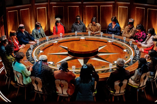The cast of The Celebrity Traitors 2026 at their very first Round Table