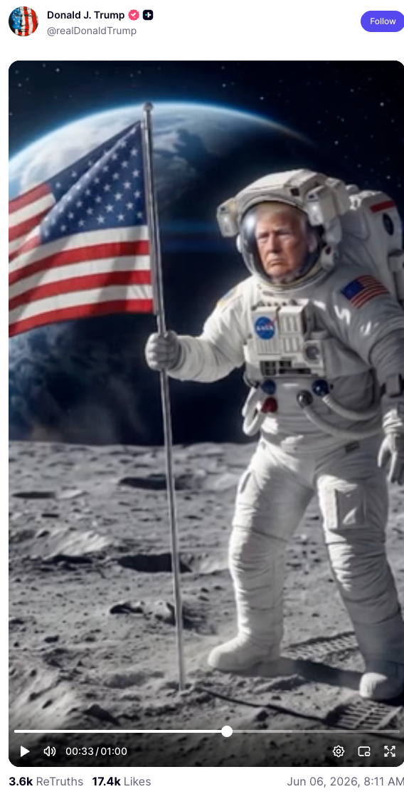 President Donald Trump shared a clip of Constantino’s “TRUMP” music video to his Truth Social platform in June.