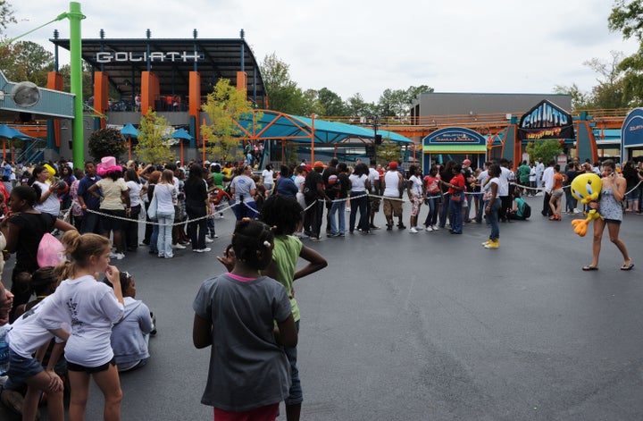 Dozens of parkgoers witnessed a man being ejected from a car on the Goliath roller coaster at Six Flags Over Georgia on Monday, 11Alive reported.
