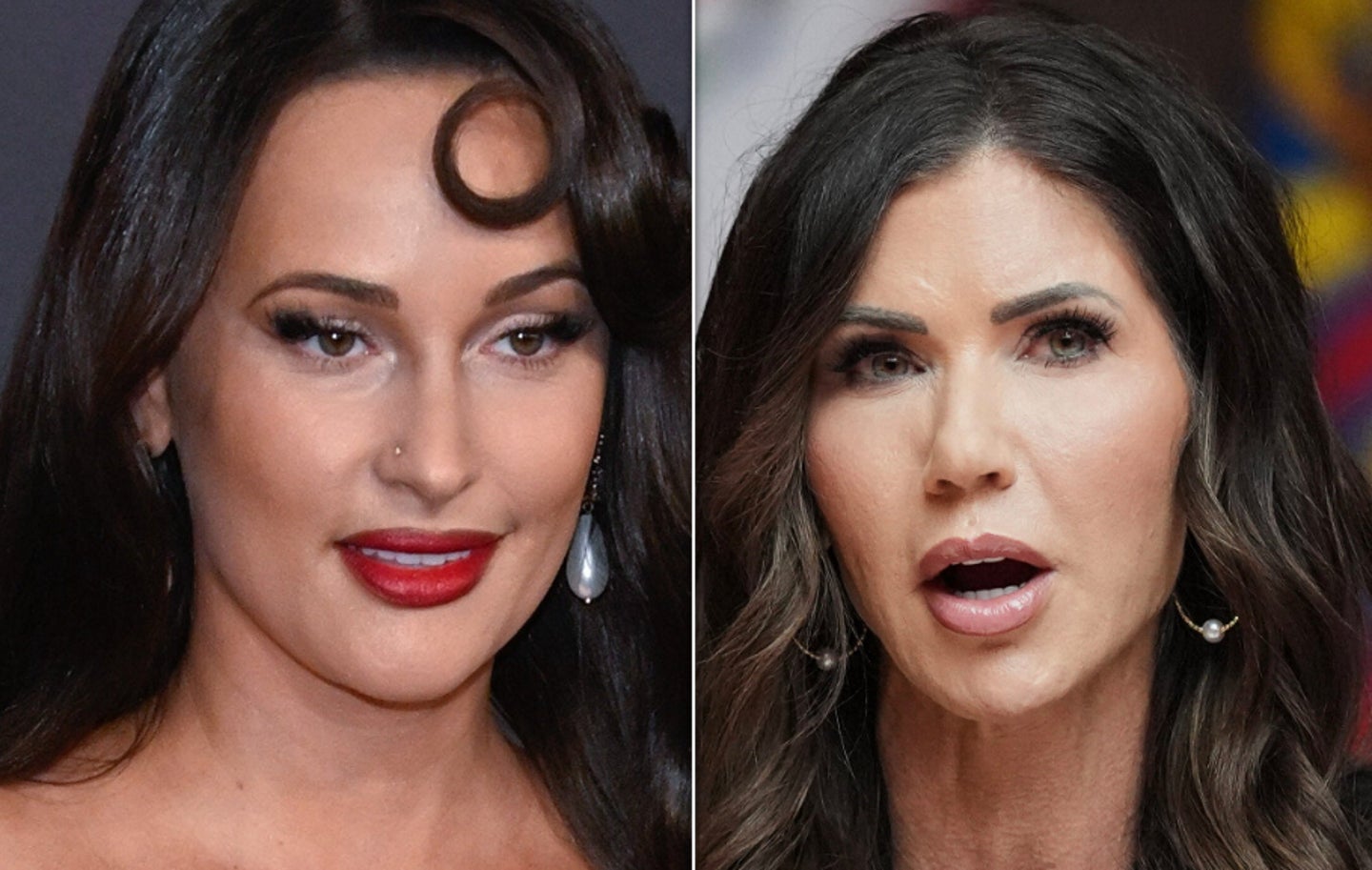 Country music star Kacey Musgraves, left, had a doggone brutal response after Kristi Noem, right, tried to drag her into the Texas Senate race.