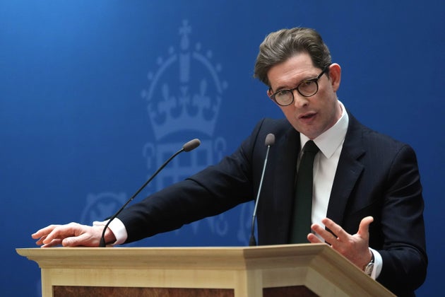 Director General of MI5 Ken McCallum speaks at Thames House, the headquarters of the UK's Security Service in London, Tuesday Oct. 13, 2026.