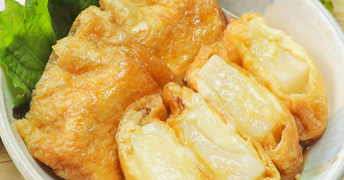 まだやってないなら『油揚げ』にコレ詰めて！おいなりさんより好き。ご飯が進む「餅チーズ巾着煮」レシピ