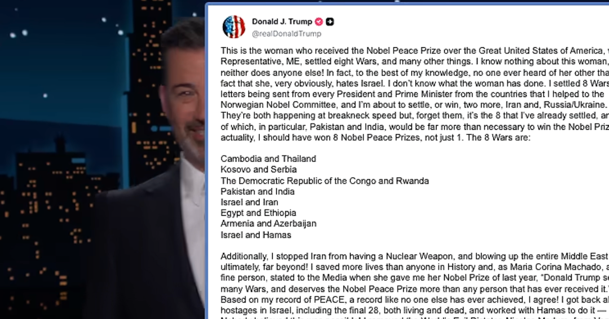 Jimmy Kimmel Calls Trump A ‘Petty Little Bitch’ For Raging Over Peace Prize Snub