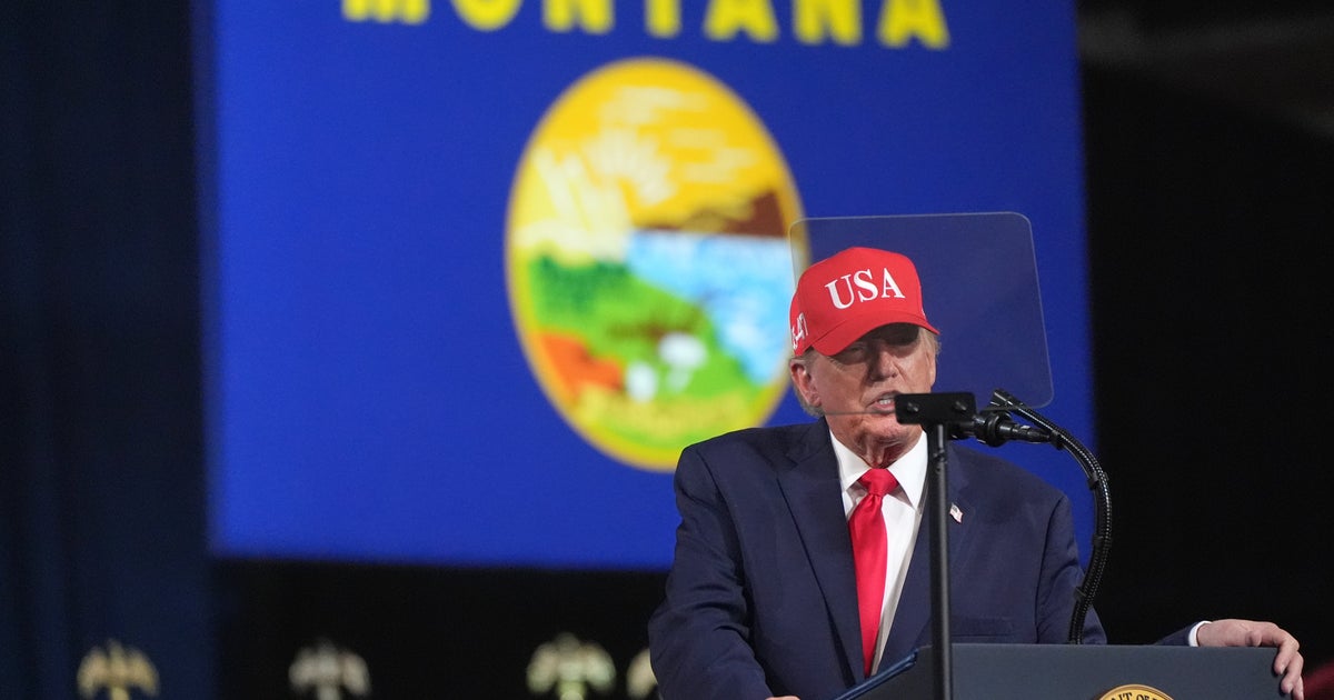President Donald Trump speaks at a campaign rally at Majestic Valley Arena, Wednesday, Oct. 14, 2026, in Kalispell, Mont.