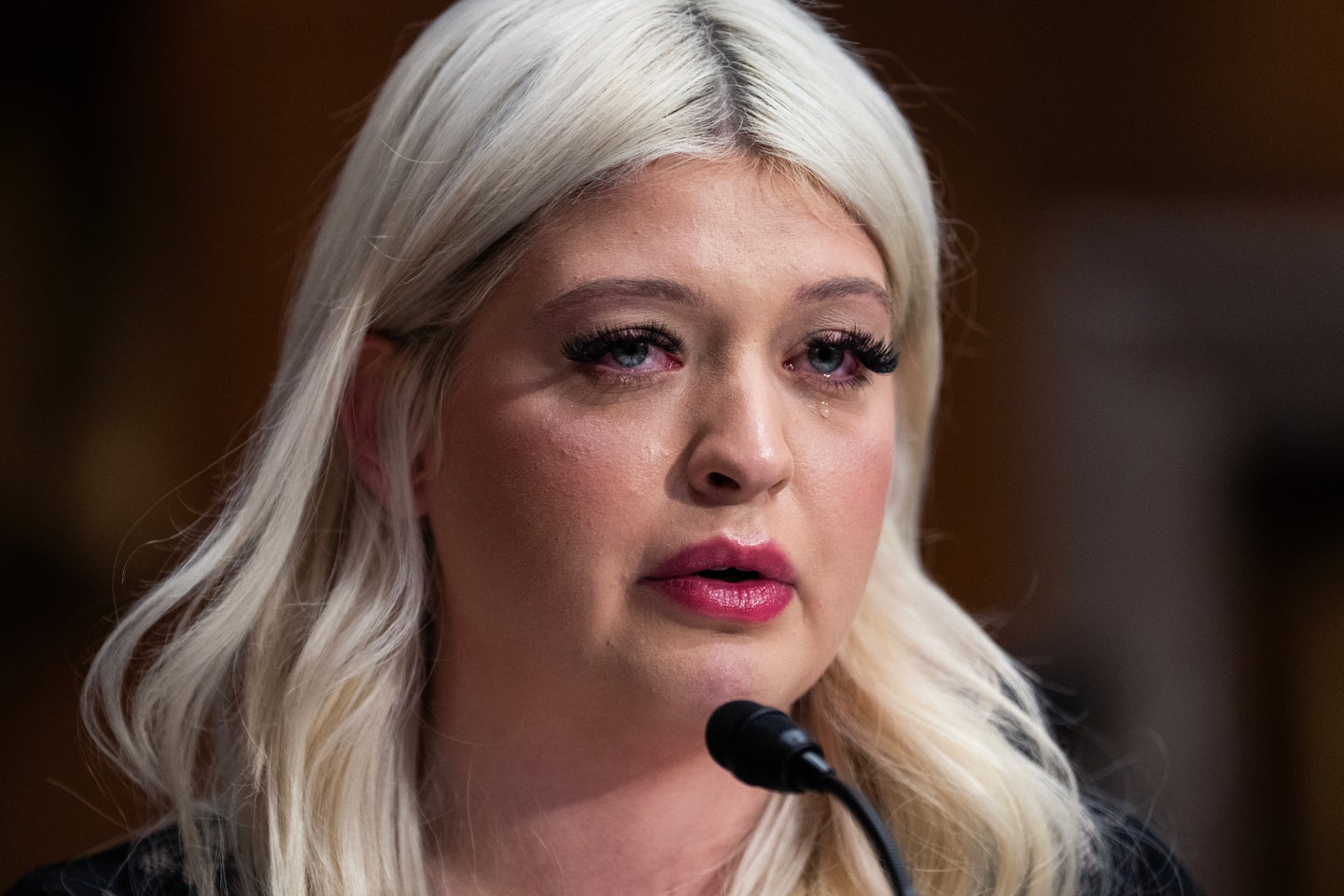 Lindsey Isaacs testifies last month before a Senate committee about how she was wrongfully arrested in a fatal hit-and-run in Florida.