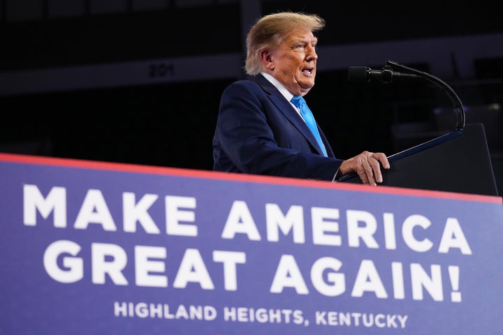  U.S. President Donald Trump delivers remarks during a midterm rally at Truist Arena on the Northern Kentucky University campus on October 17, 2026 in Highland Heights, Kentucky. President Trump traveled to Kentucky to headline the rally for Republican candidates ahead of the midterm elections. (Photo by Eric Lee/Getty Images)