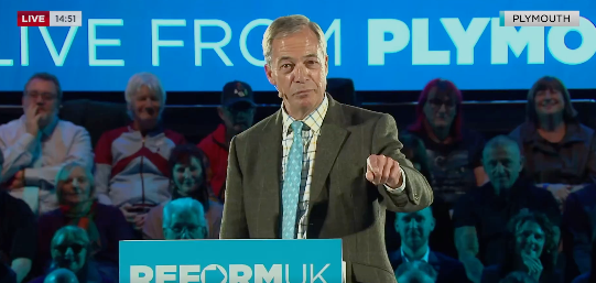 Reform UK's party leader Nigel Farage