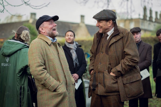 Guy Ritchie and Vinnie Jones pictured behind the scenes of The Gentlemen