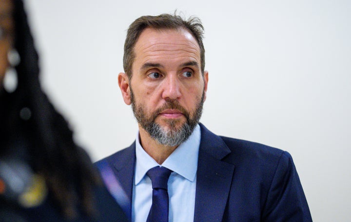 Former Special Counsel Jack Smith (C) returns from a break to continue testifying at a closed-door deposition before the House Judiciary Committee in the Rayburn House Office Building on Capitol Hill on December 17, 2025 in Washington, DC. (Photo by Andrew Harnik/Getty Images)