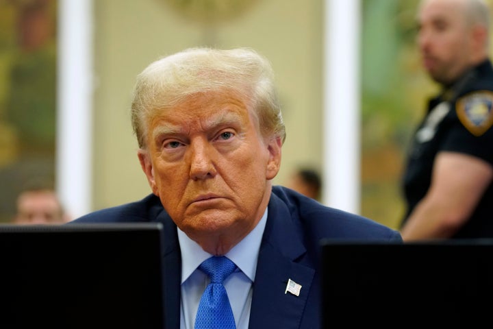 Former President Donald Trump sits in the courtroom during his civil fraud trial at New York State Supreme Court on November 06, 2023 in New York City. (Photo by Eduardo Munoz-Pool/Getty Images)