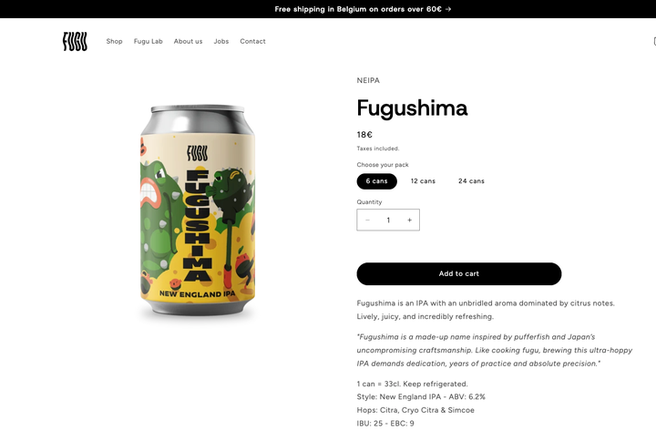缶のラベルに「FUGUSHIMA」と書かれたクラフトビール