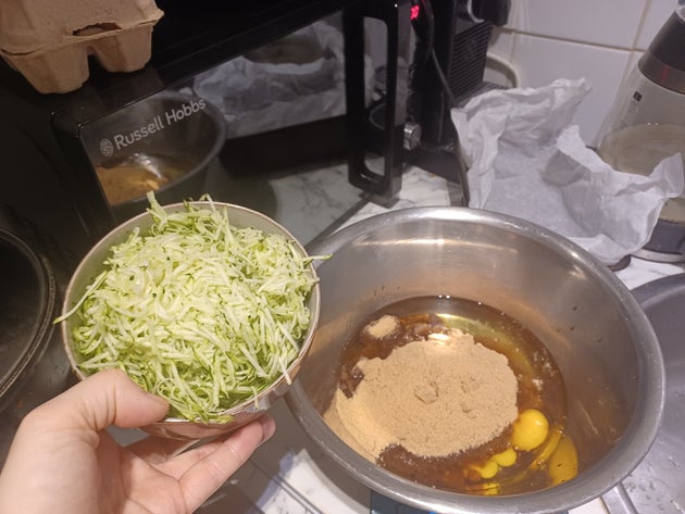 courgette in cake batter