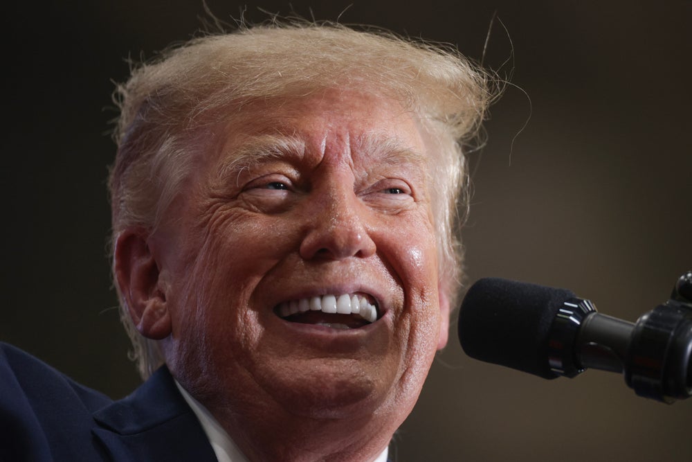 President Donald Trump speaks at an election rally on Oct. 25, 2026, in Port Huron, Michigan
