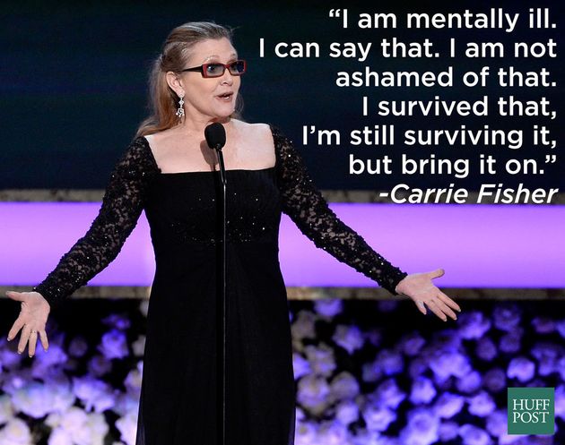 Carrie Fisher selalu bicara vokal tentang kesehatan mental.(Sumber: Huffington Post)