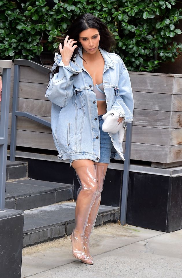 Kim Kardashian's Thigh-High, See-Through Boots Are The Stuff Of ...