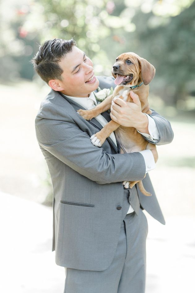 Groom with puppy
