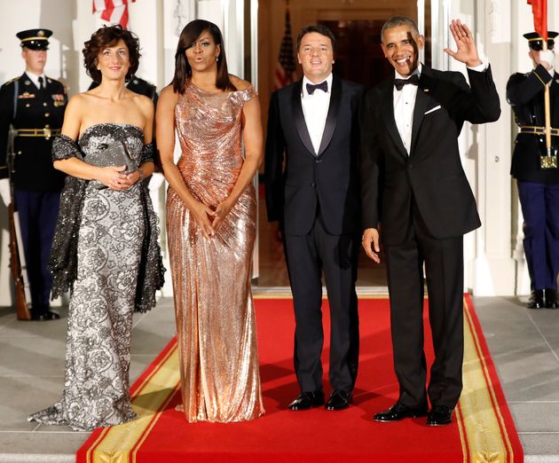 Michelle Obama Drops Jaws In A Chainmail Versace Gown At Her Last State ...