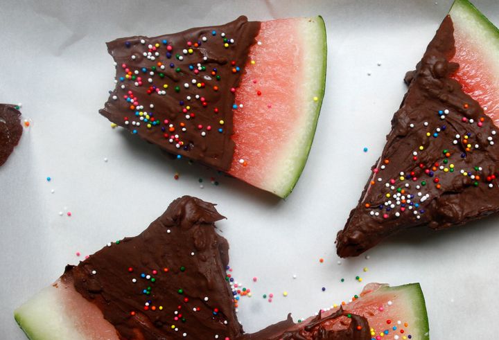 After Many Failed Attempts, A Recipe For Chocolate-Covered Watermelon ...